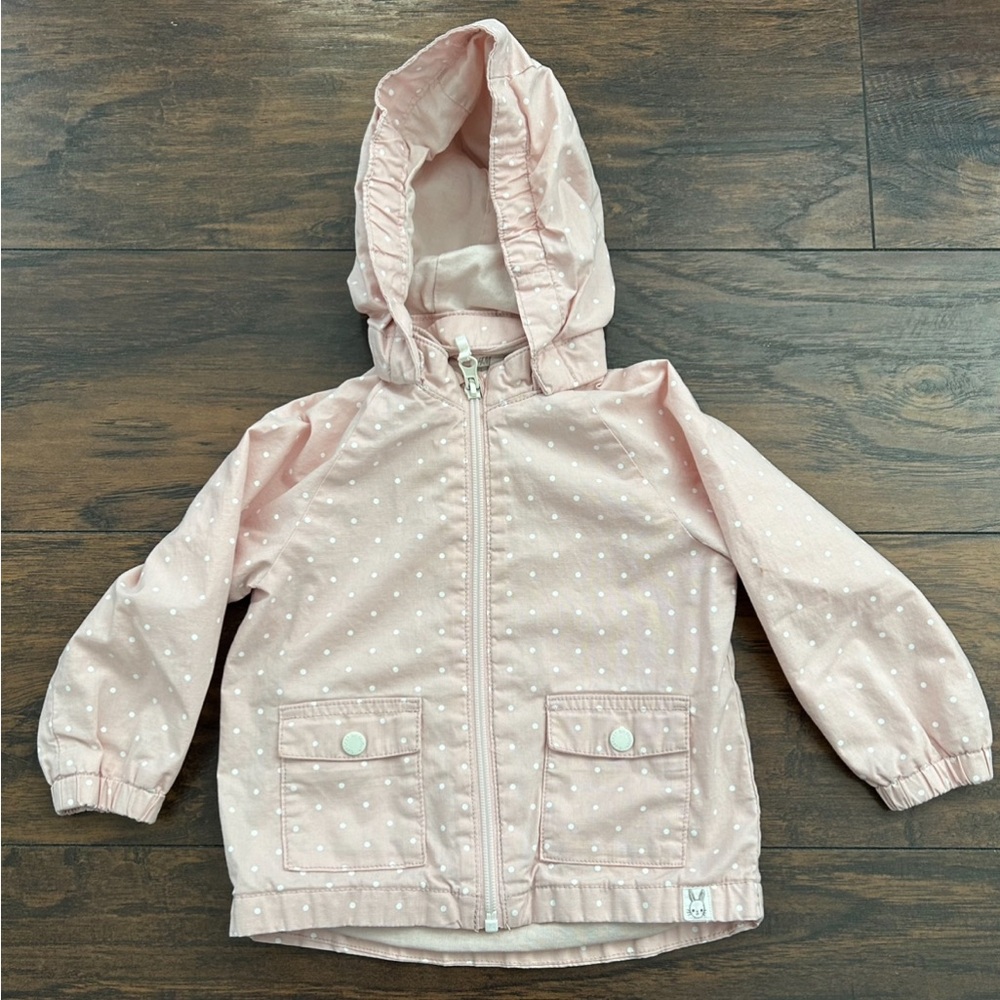 Pink Polka Dot Hooded Jacket H&M  18 months‎